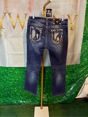 #176 Miss Me Distressed Embellished Bootcut Jeans Size 30